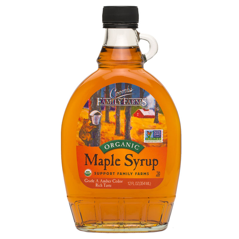 12 oz Glass, Organic Grade A Amber Rich Maple Syrup