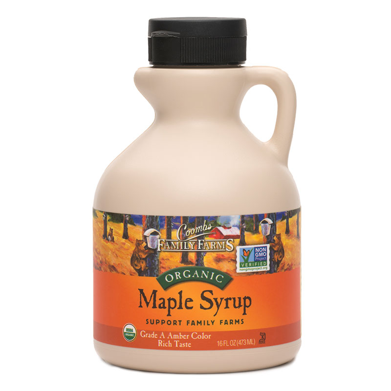 16 oz Jug, Organic Grade A Amber Rich Maple Syrup