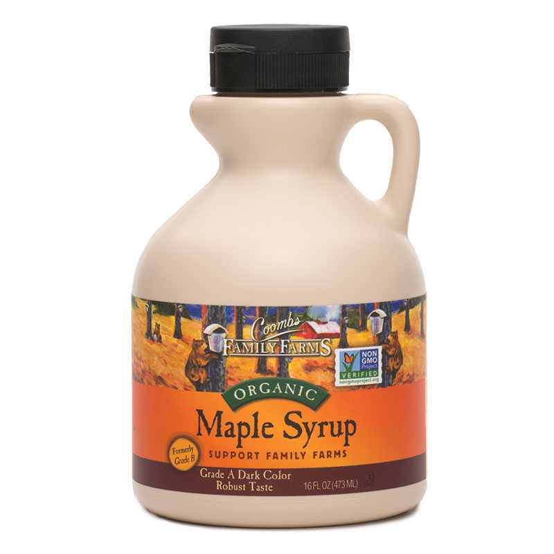 16 oz Jug, Organic Grade A Dark Robust Maple Syrup