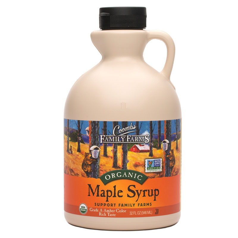 32 oz Jug, Organic Grade A Amber Rich Maple Syrup