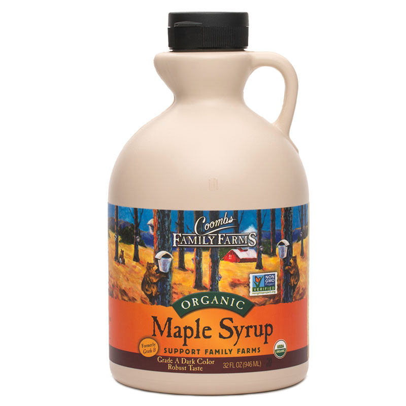 32 oz Jug, Organic Grade A Dark Robust Maple Syrup