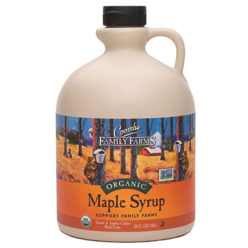 64 oz Jug, Organic Grade A Amber Rich Maple Syrup