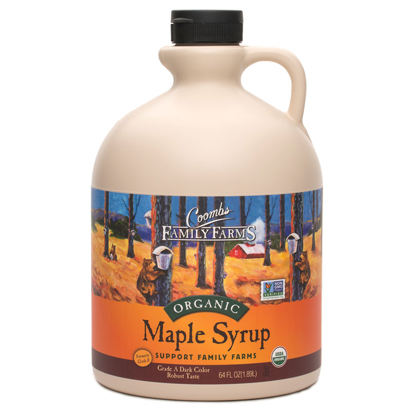 64 oz Jug, Organic Grade A Dark Robust Maple Syrup